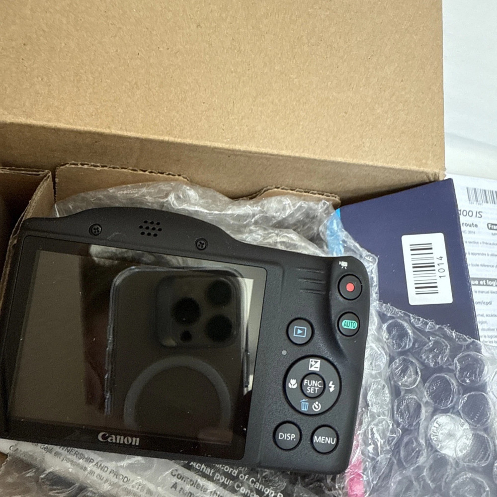 Canon PowerShot SX400 IS digital camera, black, with 30x zoom