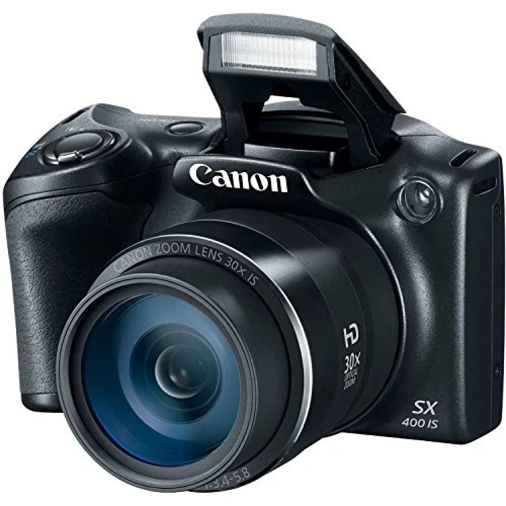 Canon PowerShot SX400 IS digital camera, black, with 30x zoom