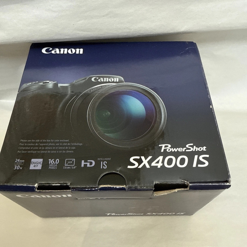 Canon PowerShot SX400 IS digital camera, black, with 30x zoom