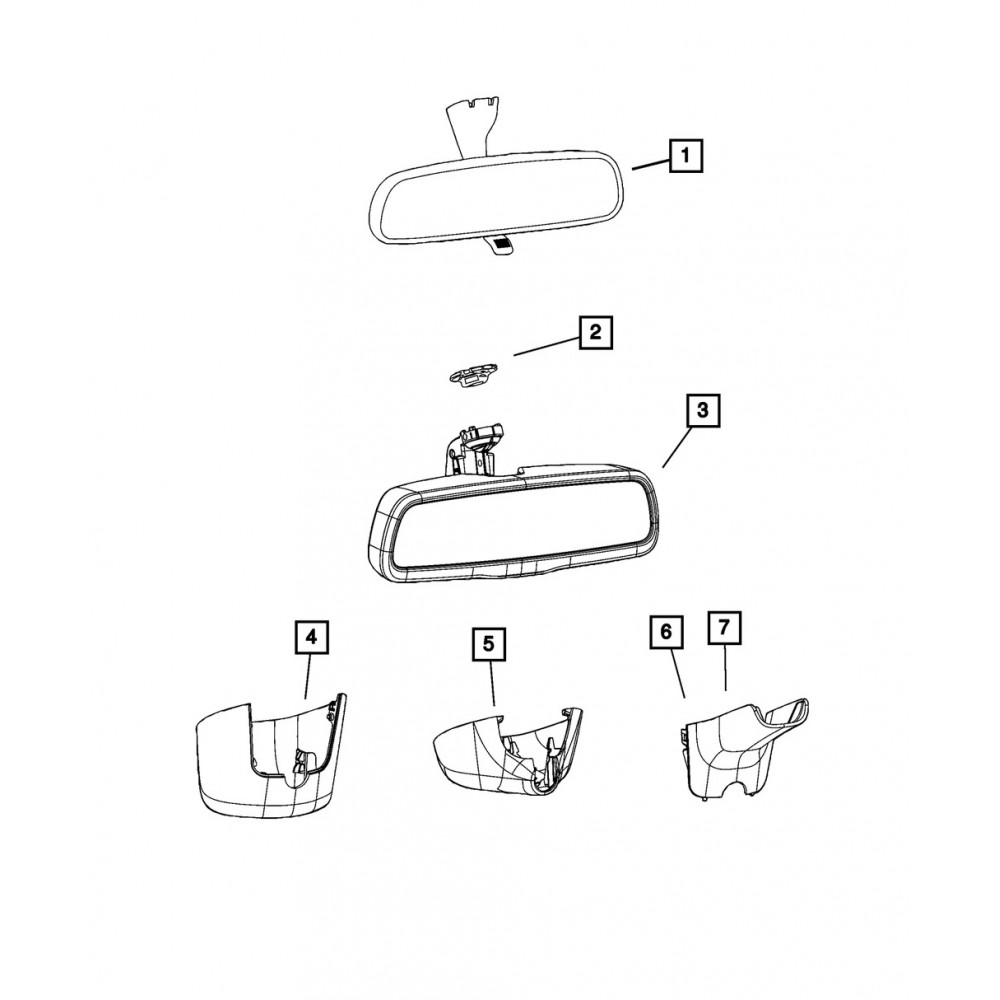 Mopar interior mirror cover for Jeep Grand Cherokee & Dodge Durango 2016-2021