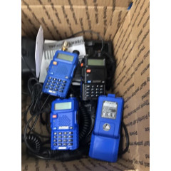 Baofeng UV-5R radio set (3 pieces) battery microphone USB cable earphone.
