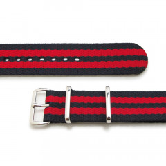 Tactical watch strap MILTAT G10 Nato James Bond Black & Red 20 mm.
