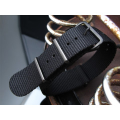 Tactical strap for watches MILTAT G10 Nato Nylon PVD Black 20 mm