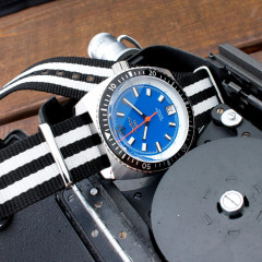 Watch strap tactical MILTAT G10 Nato James Bond J10 Black & White 20mm