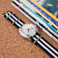 Watch strap tactical MILTAT G10 Nato James Bond J10 Black & White 20mm