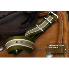 Tactical watch strap MILTAT G10 Nato Nylon Khaki 20 mm.