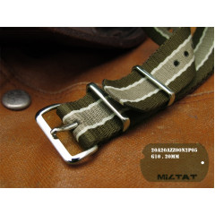 Tactical watch strap MILTAT G10 Nato Nylon Khaki 20 mm.