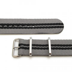 Tactical watch strap MILTAT G10 Nato Nylon 22 mm (gray with black stripes)
