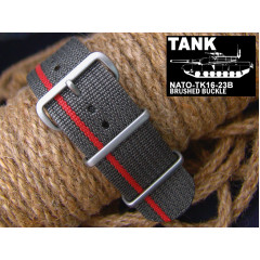 Ремешок для часов тактический MILTAT NATO TANK Heavy Thread Nylon-M Grey 23 мм