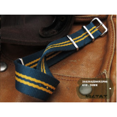 Tactical watch strap MILTAT G10 Nato Nylon 20 mm (blue and yellow)