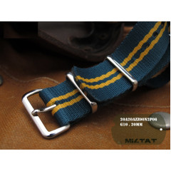 Tactical watch strap MILTAT G10 Nato Nylon 20 mm (blue and yellow)