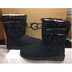 Уги UGG Australia Josette Black з декоративним шкіряним бантом збоку (розмір 38)