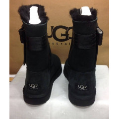 Уги UGG Australia Josette Black з декоративним шкіряним бантом збоку (розмір 38)