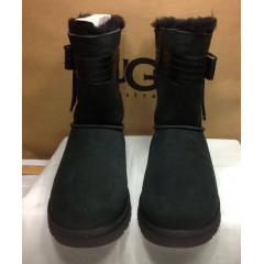 Уги UGG Australia Josette Black з декоративним шкіряним бантом збоку (розмір 38)