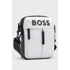 Men's white BOSS reporter bag