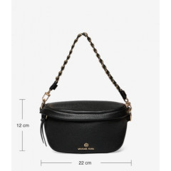 Women's leather waist bag Michael Kors XS SLING PACK MSGR (color - black)
