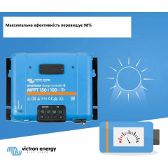 Контролер заряду сонячних батарей Victron Energy SmartSolar MPPT Tr (Bluetooth) 150volt 100А 12/24/36/48 Вольт